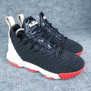 Nike LeBron 16 Shoes Boys Size 6.5Y Black Bred Basketball Sneakers AQ2465-016